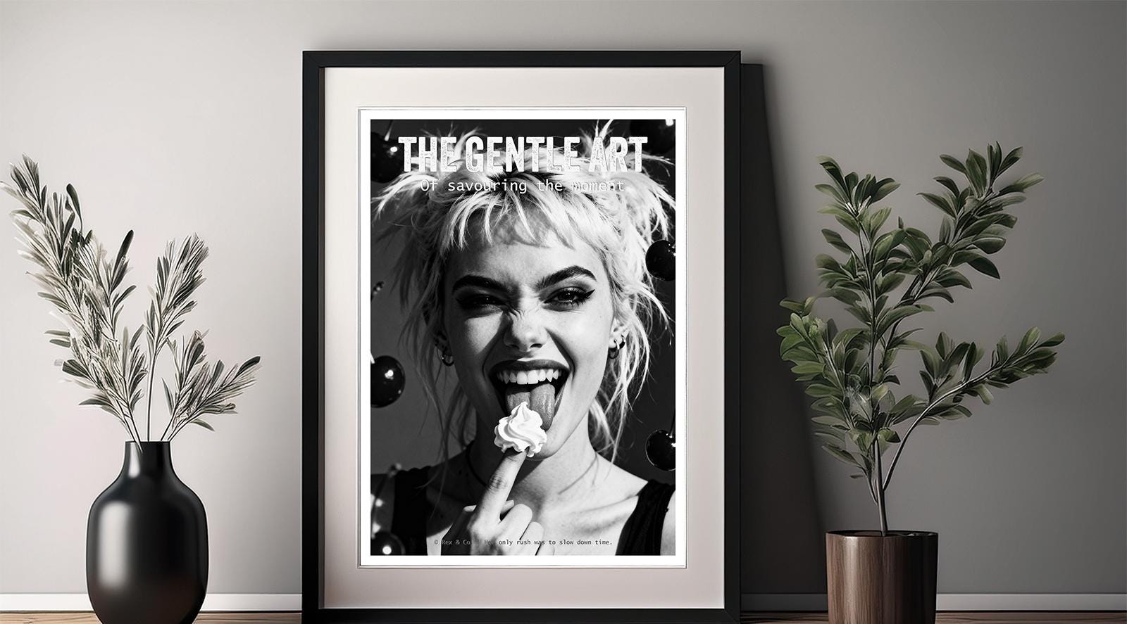 Art of Indulgence Print | Savouring the Moment Poster | Sensual Wall Art | Luxurious Home Decor