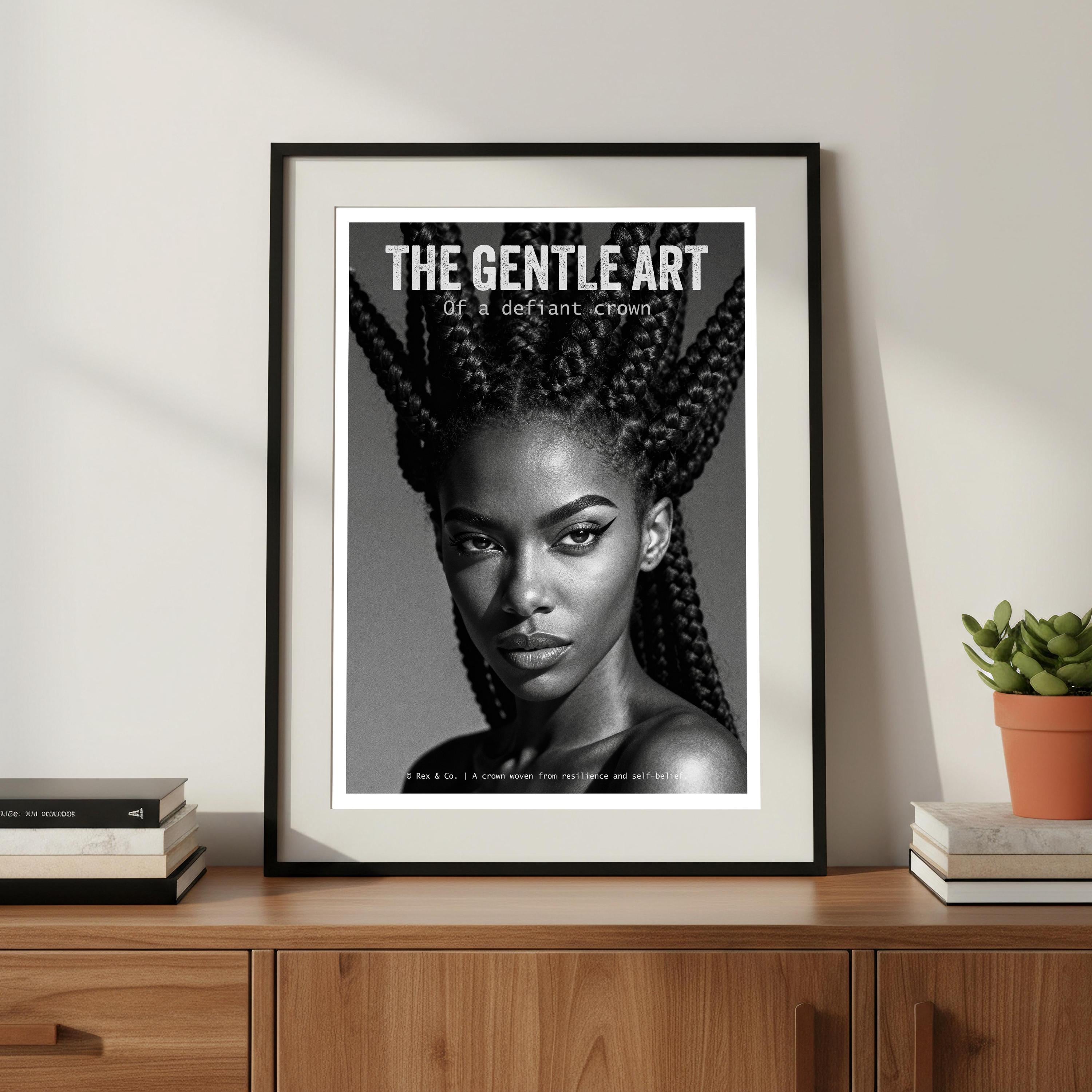 Defiant Crown Art Print | Black Woman Empowerment Poster | Natural Hair Art | Bold Wall Decor