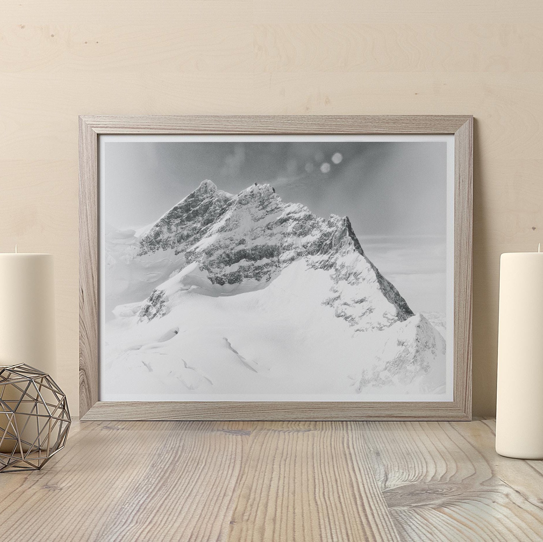 Trio of Peaks at Jungfraujoch | Ethereal Alpine Photography | Snowy Mountain Poster