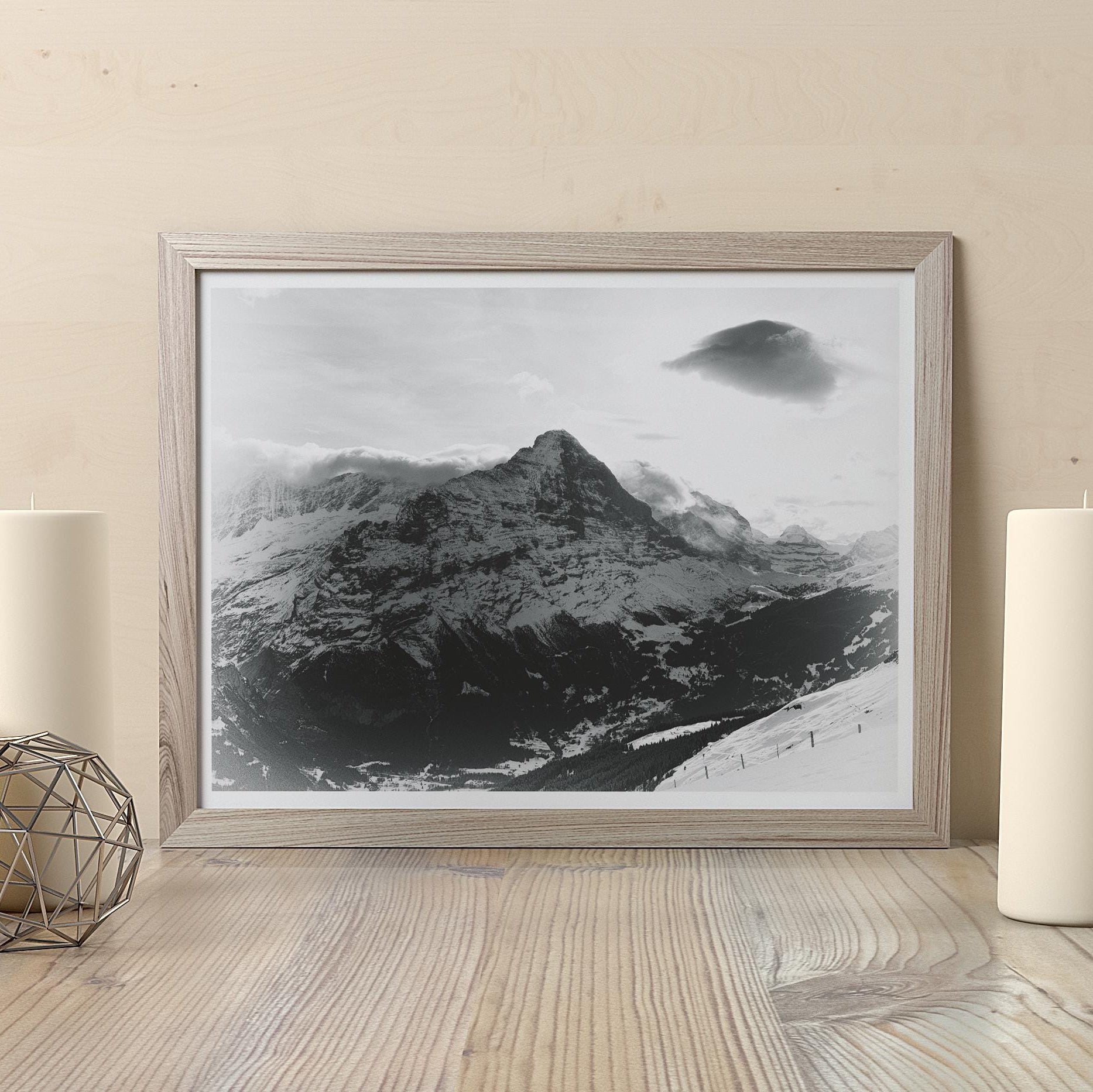 Mountain Photography | The Eiger | Swiss Alps Art | Black & White | A4/A3 Fine Art Print