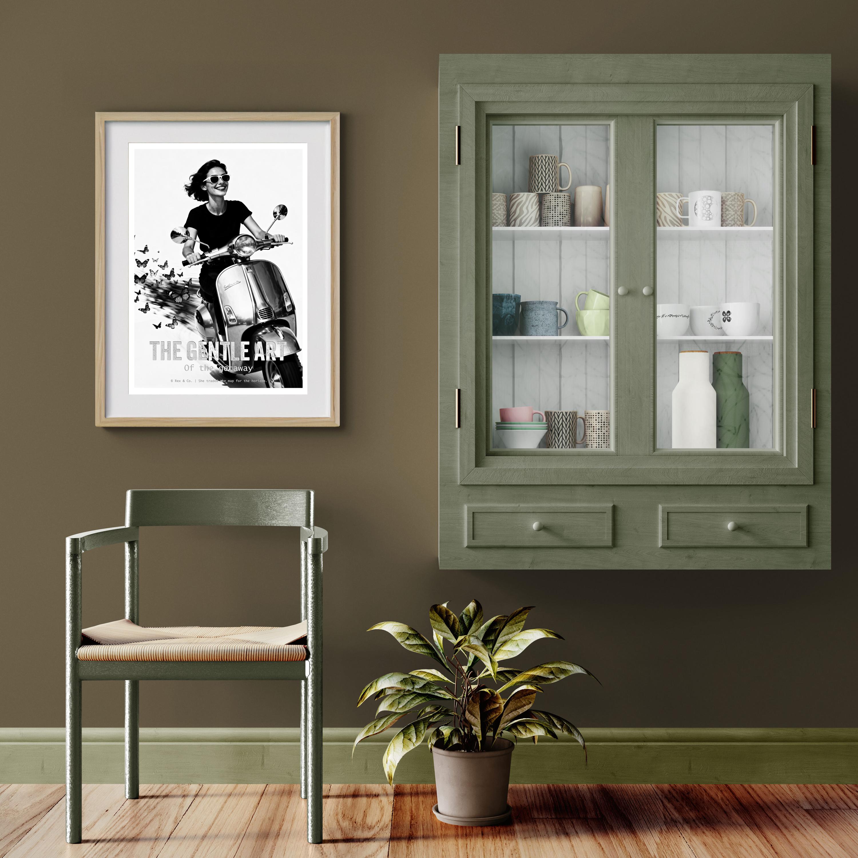 Vespa with Butterflies Poster | Joyful Escape Decor | Feminine Wall Art