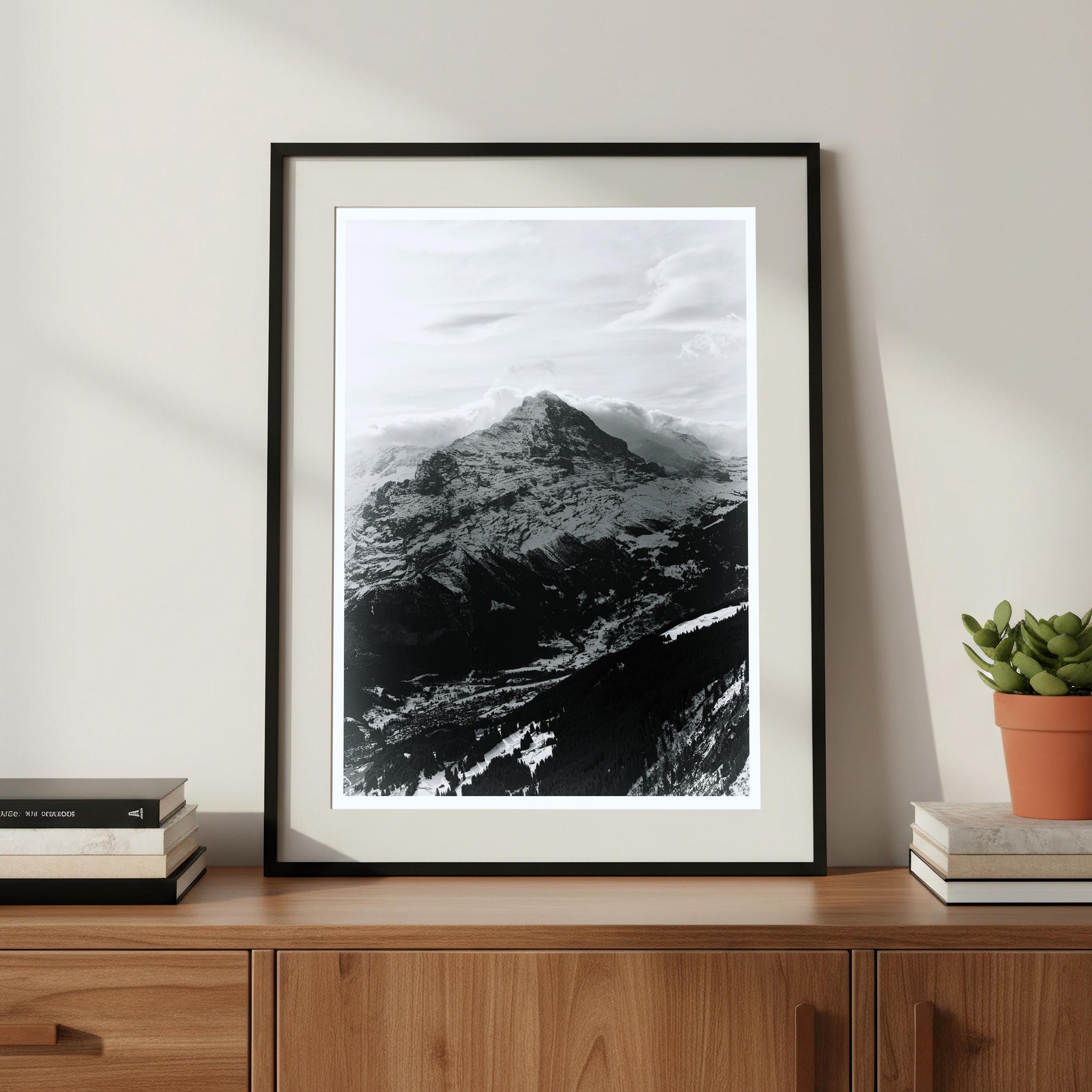 The Eiger Wall Art | Black & White Mountain Photography | A4/A3 Fine Art Print | Grindelwald