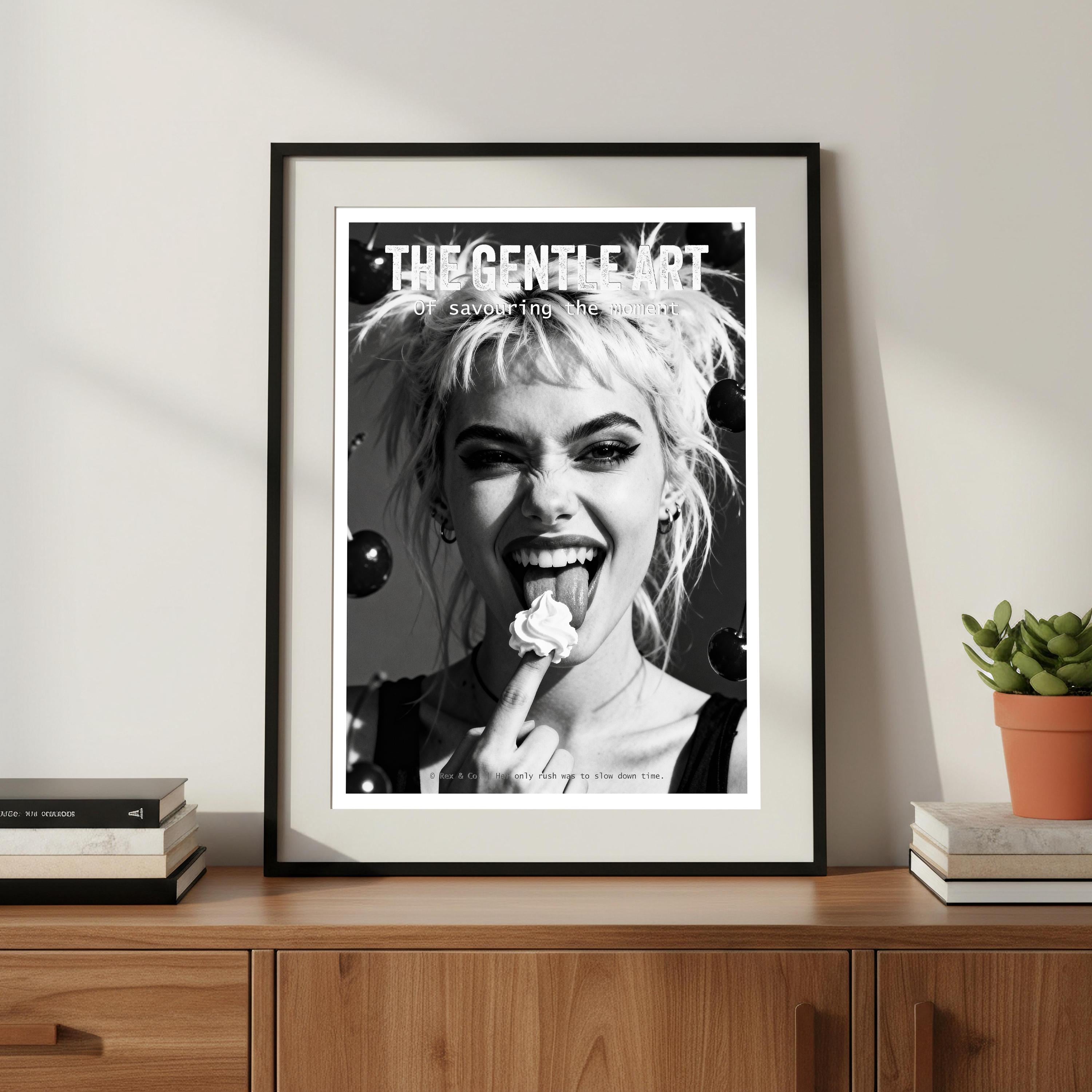 Art of Indulgence Print | Savouring the Moment Poster | Sensual Wall Art | Luxurious Home Decor