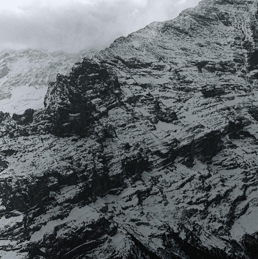 The Eiger Wall Art | Black & White Mountain Photography | A4/A3 Fine Art Print | Grindelwald