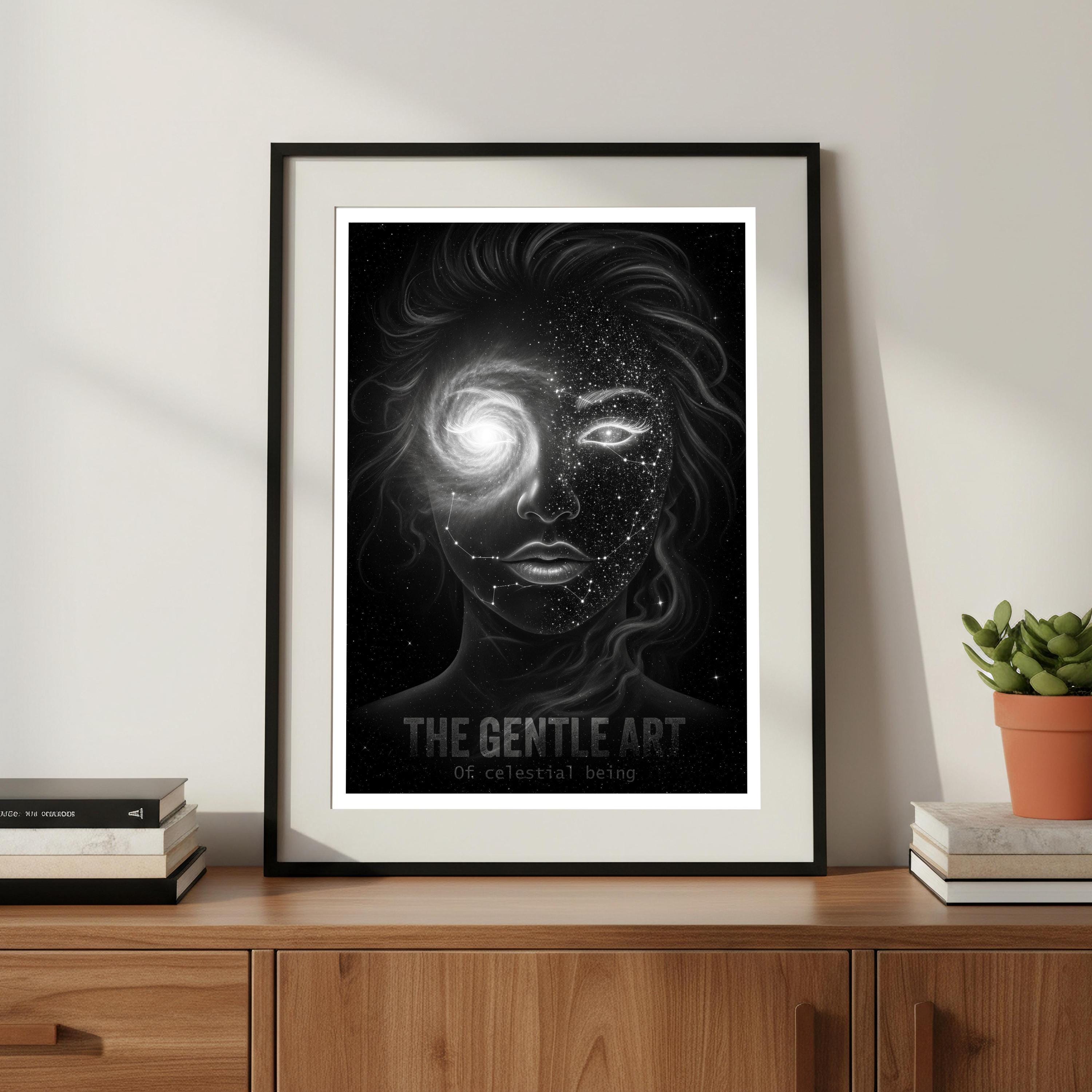 Woman as Universe Art | Cosmic Portrait Print | Galaxies in Face Poster | Spiritual Wall Decor