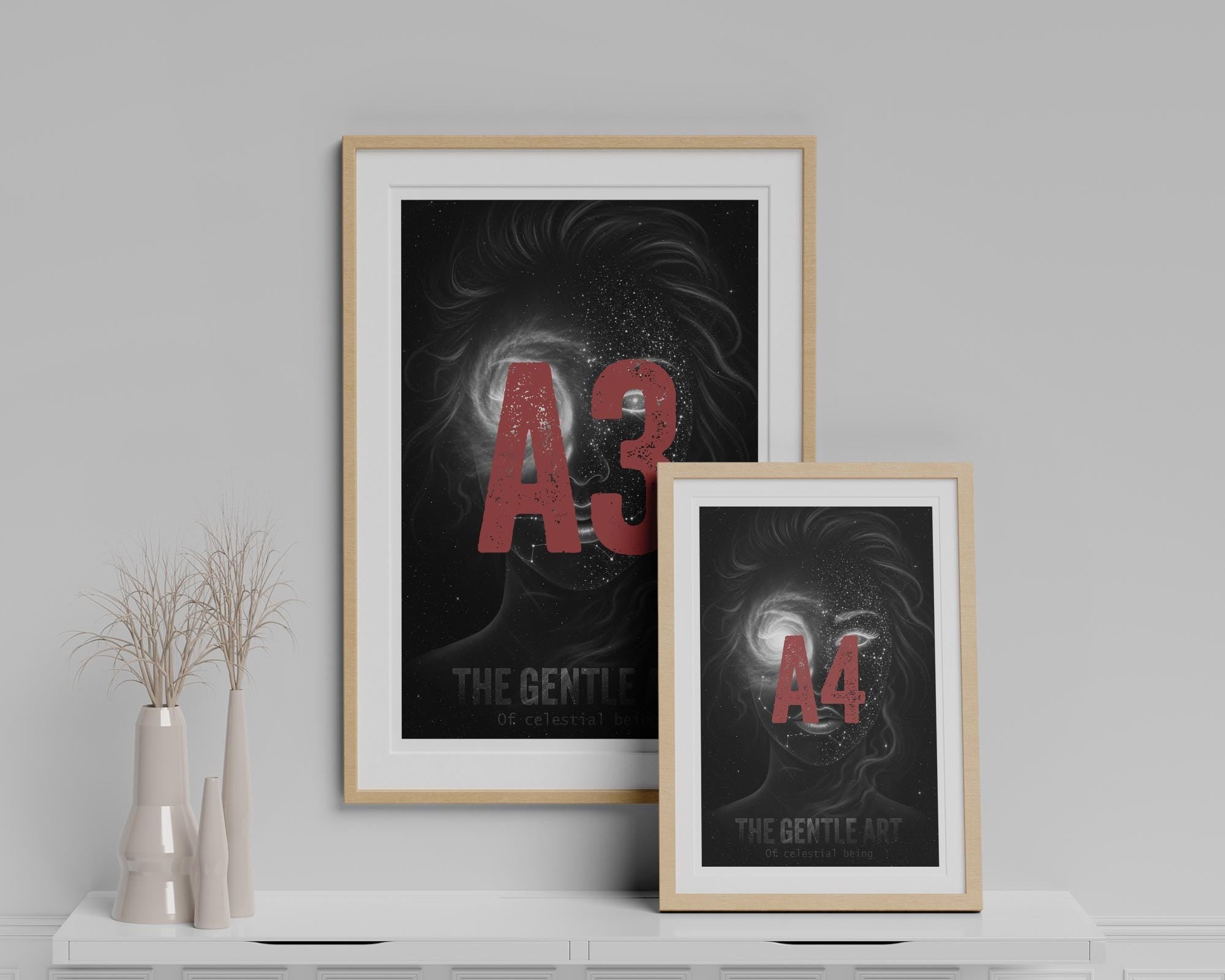 Woman as Universe Art | Cosmic Portrait Print | Galaxies in Face Poster | Spiritual Wall Decor