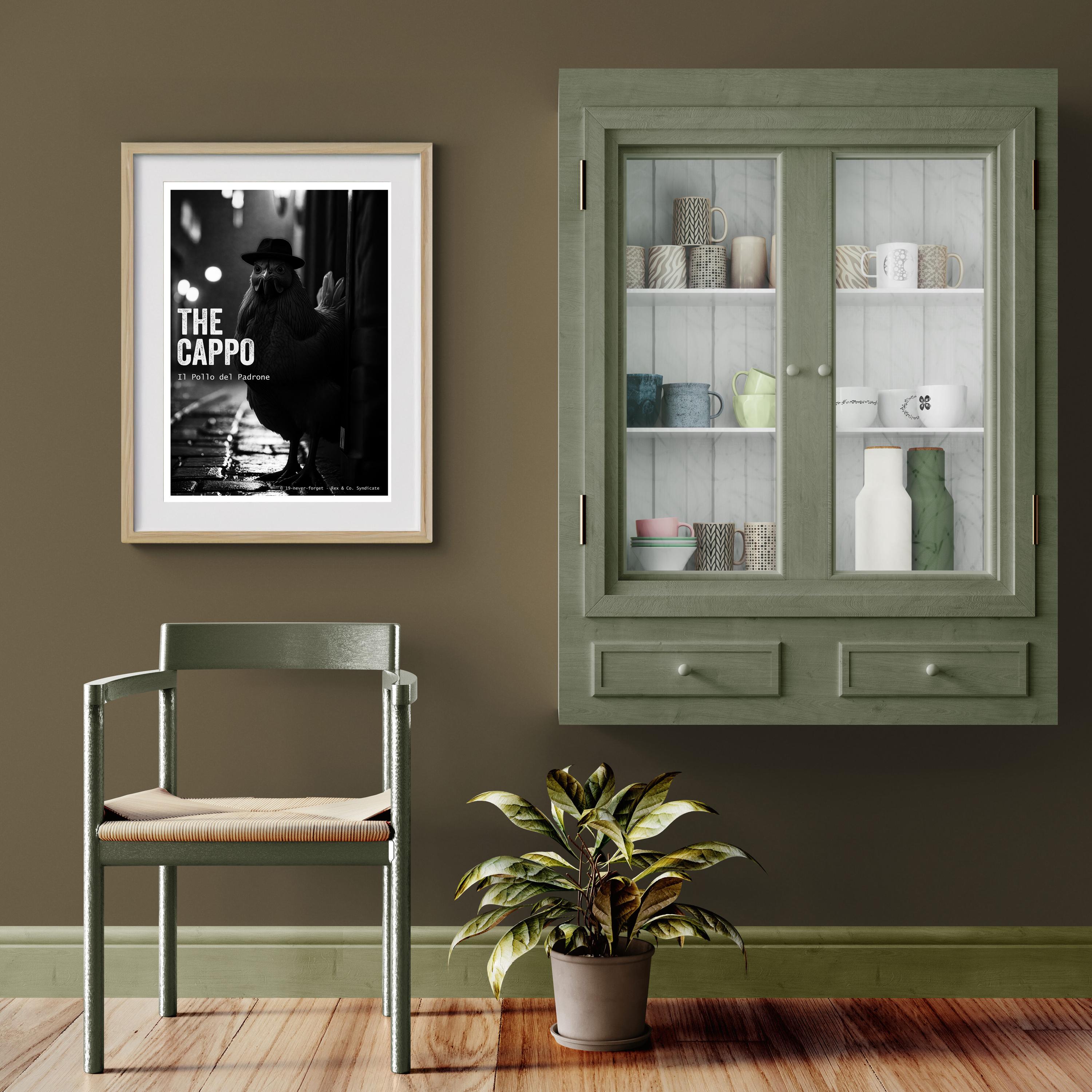 The Cappo Poster | Chicken in Fedora Art | Mafia Animal Print | Funny Gangster Wall Decor