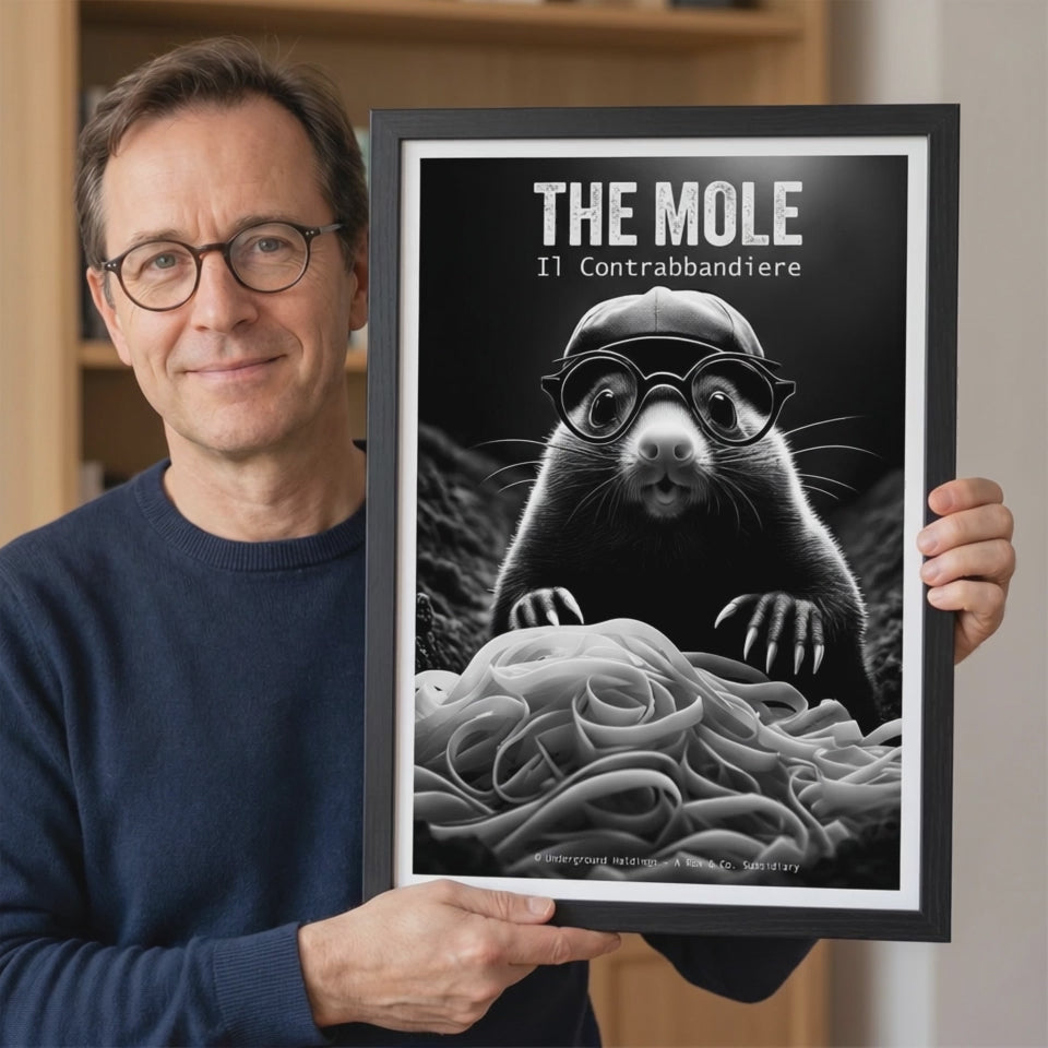 Mafia Mole Poster | Underground Pasta Art | Funny Animal Gangster Print | Bestia Cosa Nostra