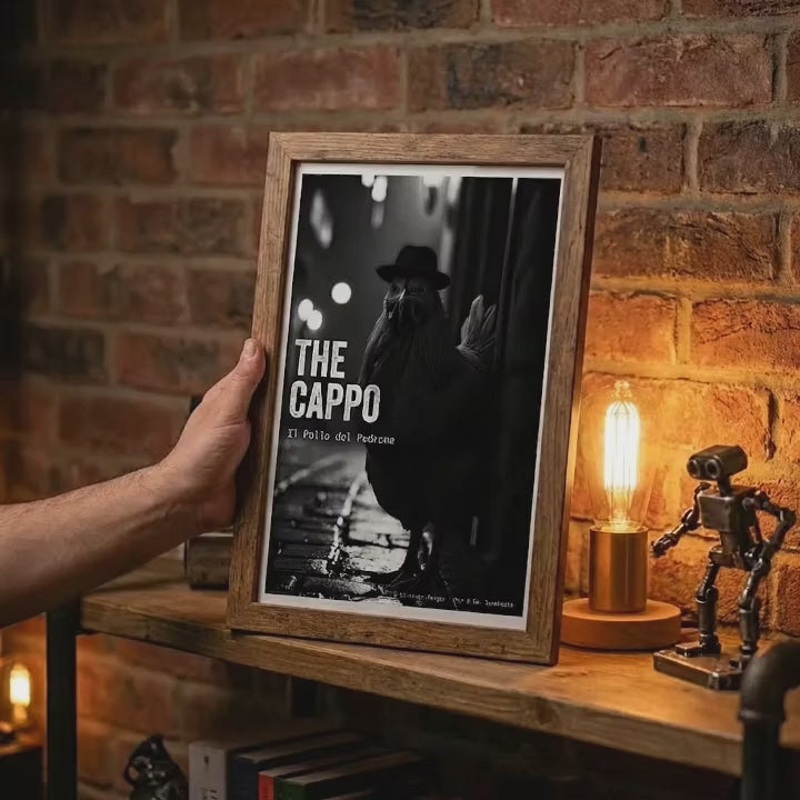 The Cappo Poster | Chicken in Fedora Art | Mafia Animal Print | Funny Gangster Wall Decor