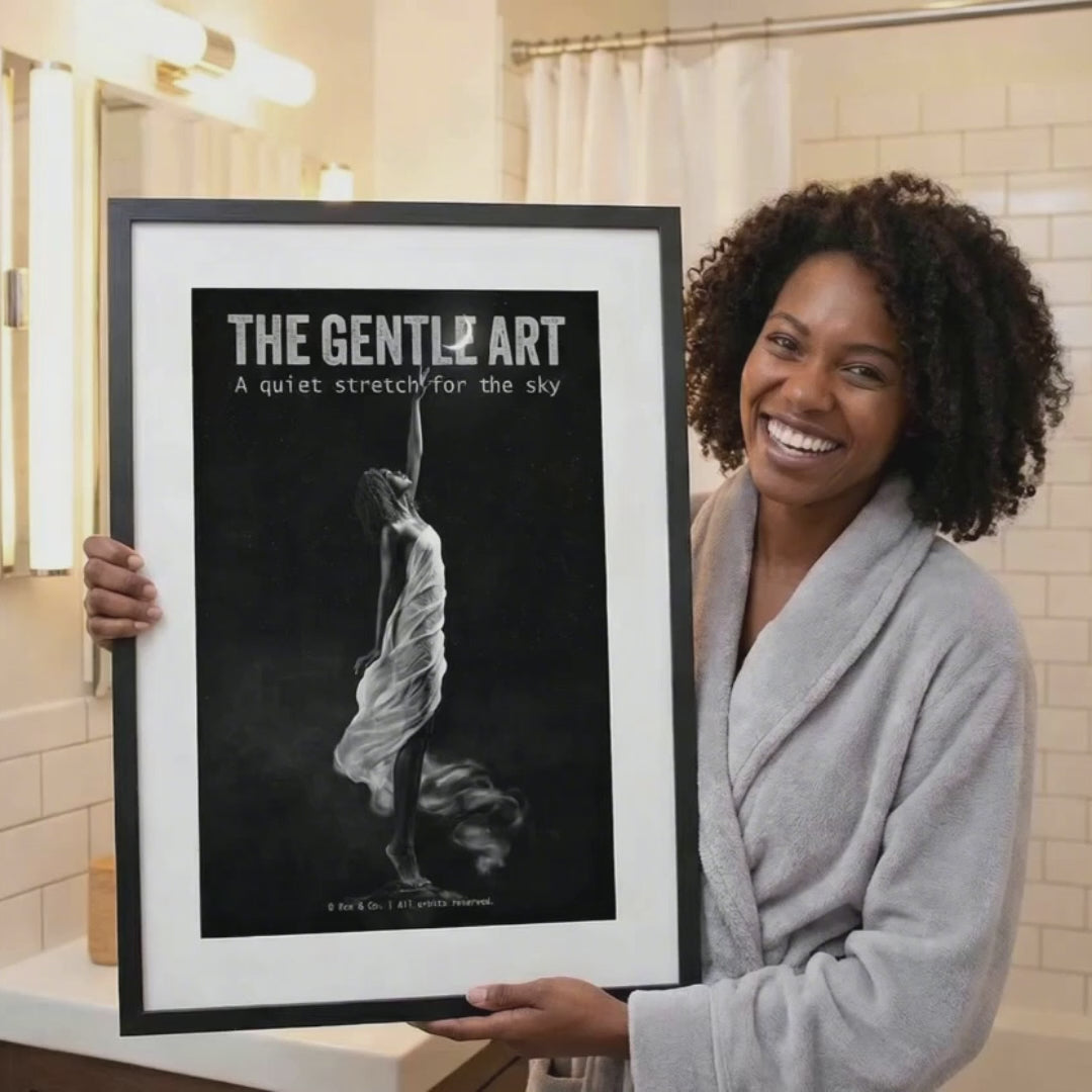 Woman Reaching For Moon Poster | Black and White Print