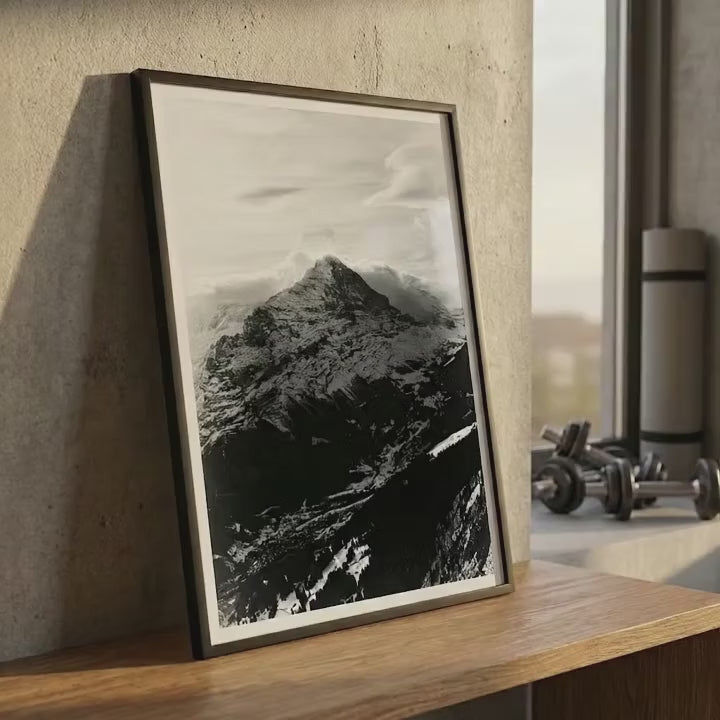 The Eiger Wall Art | Black & White Mountain Photography | A4/A3 Fine Art Print | Grindelwald