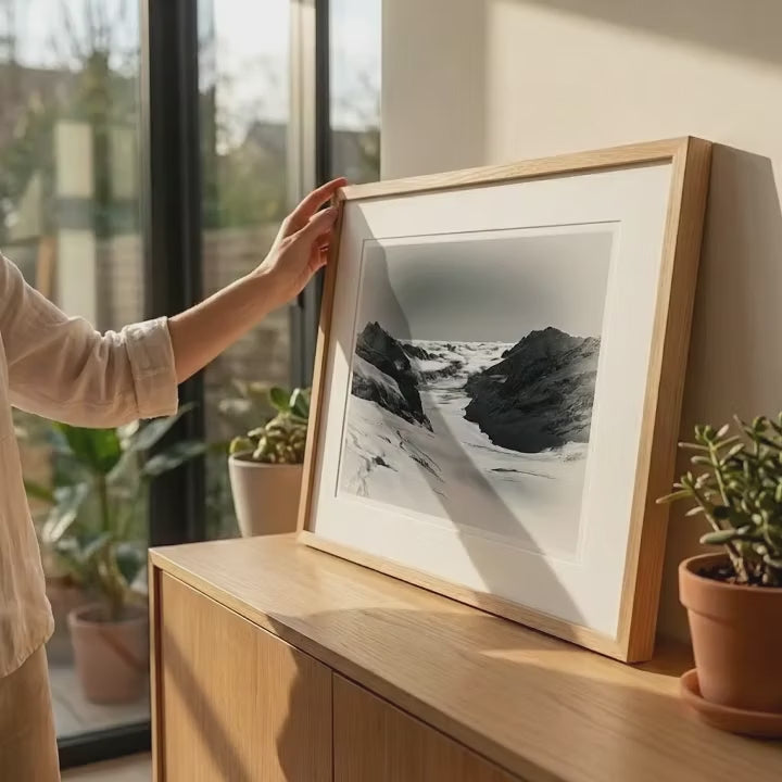 Black & White Mountain Photography | Glacier Wall Art | Jungfraujoch Cloudscape