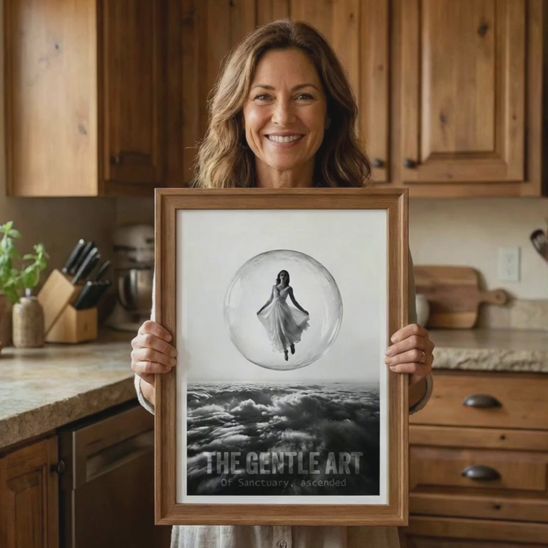 Woman in Bubble Art Print | Noir Black and White Poster