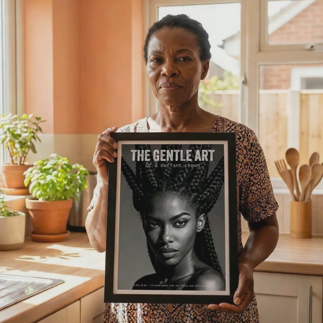 Defiant Crown Art Print | Black Woman Empowerment Poster | Natural Hair Art | Bold Wall Decor