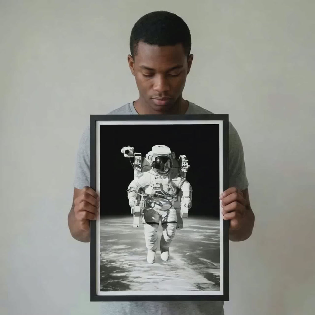 Space Wall Art | Floating Astronaut Poster | Modern Minimalist Print | Sci-Fi Home Decor
