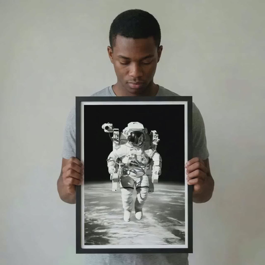 Space Wall Art | Floating Astronaut Poster | Modern Minimalist Print | Sci-Fi Home Decor