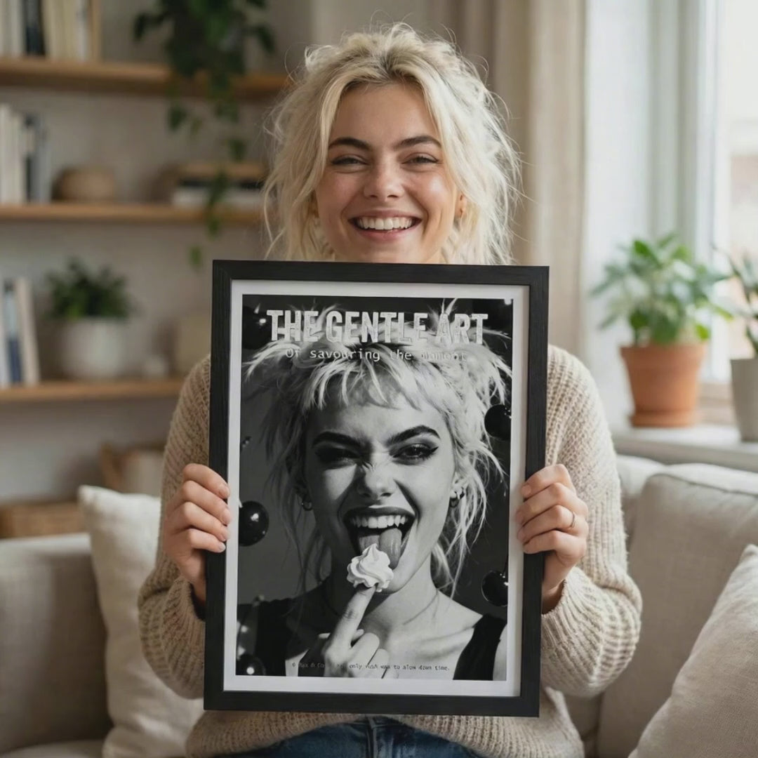 Art of Indulgence Print | Savouring the Moment Poster | Sensual Wall Art | Luxurious Home Decor